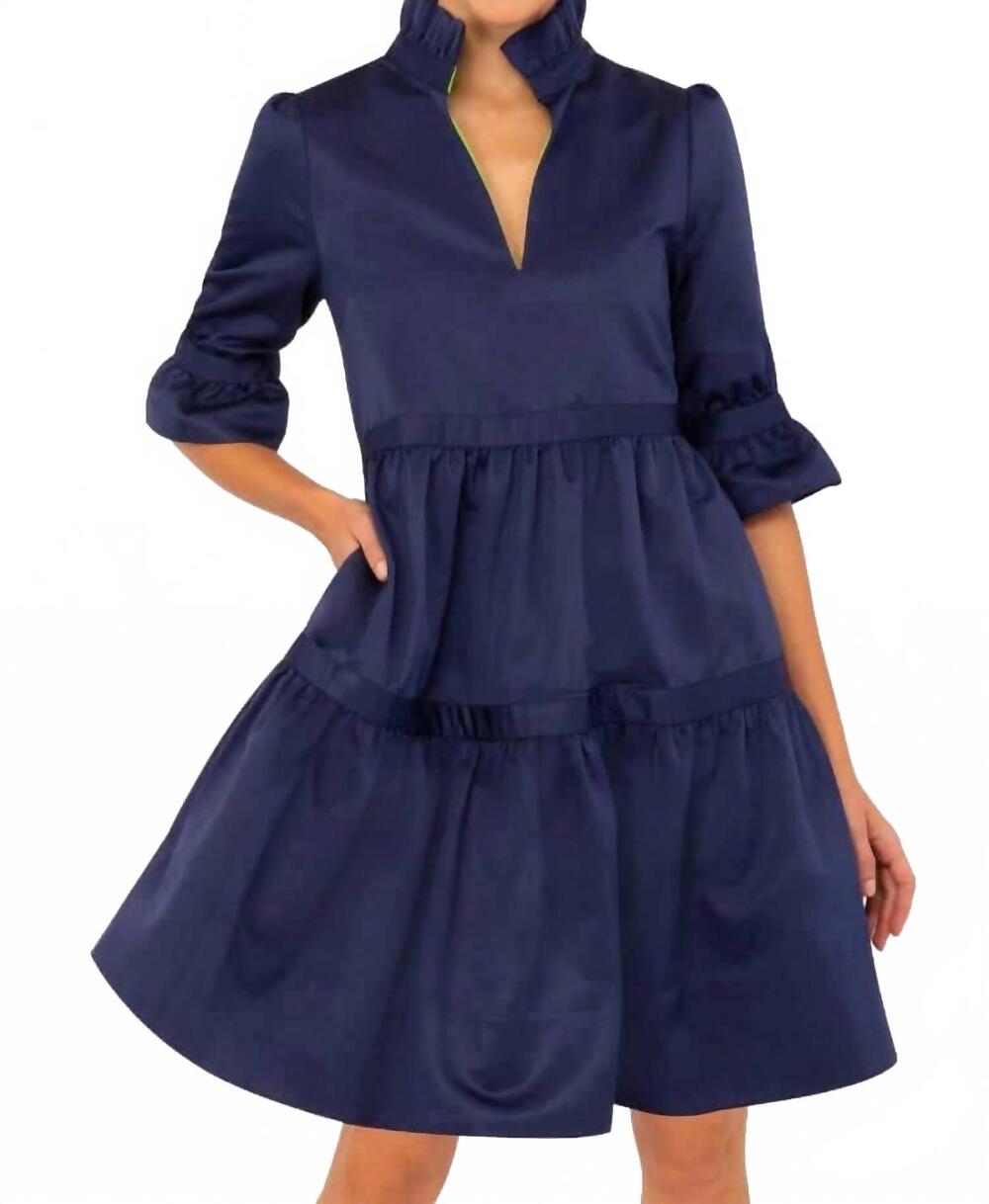 NEW GRETCHEN SCOTT faille dress in navy